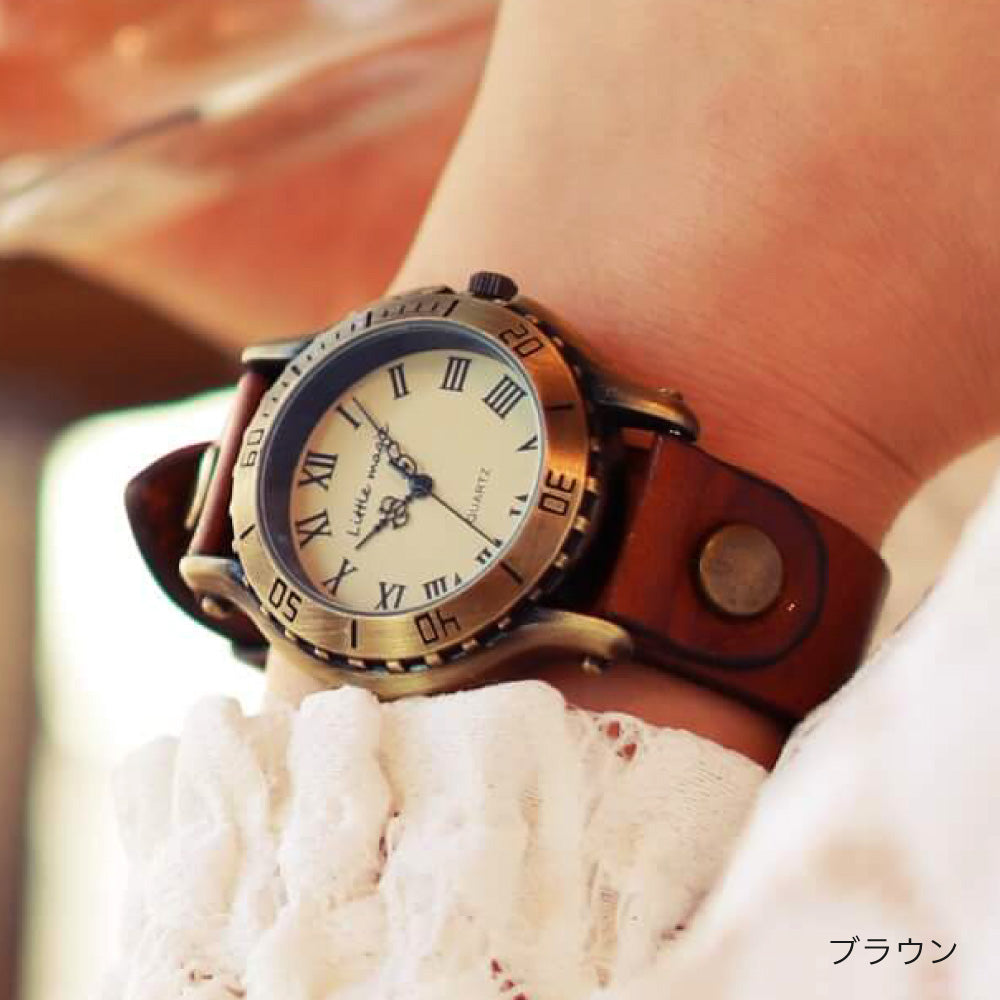 【Littlemagic】 オールドクロック 交換用 ベルト 本革