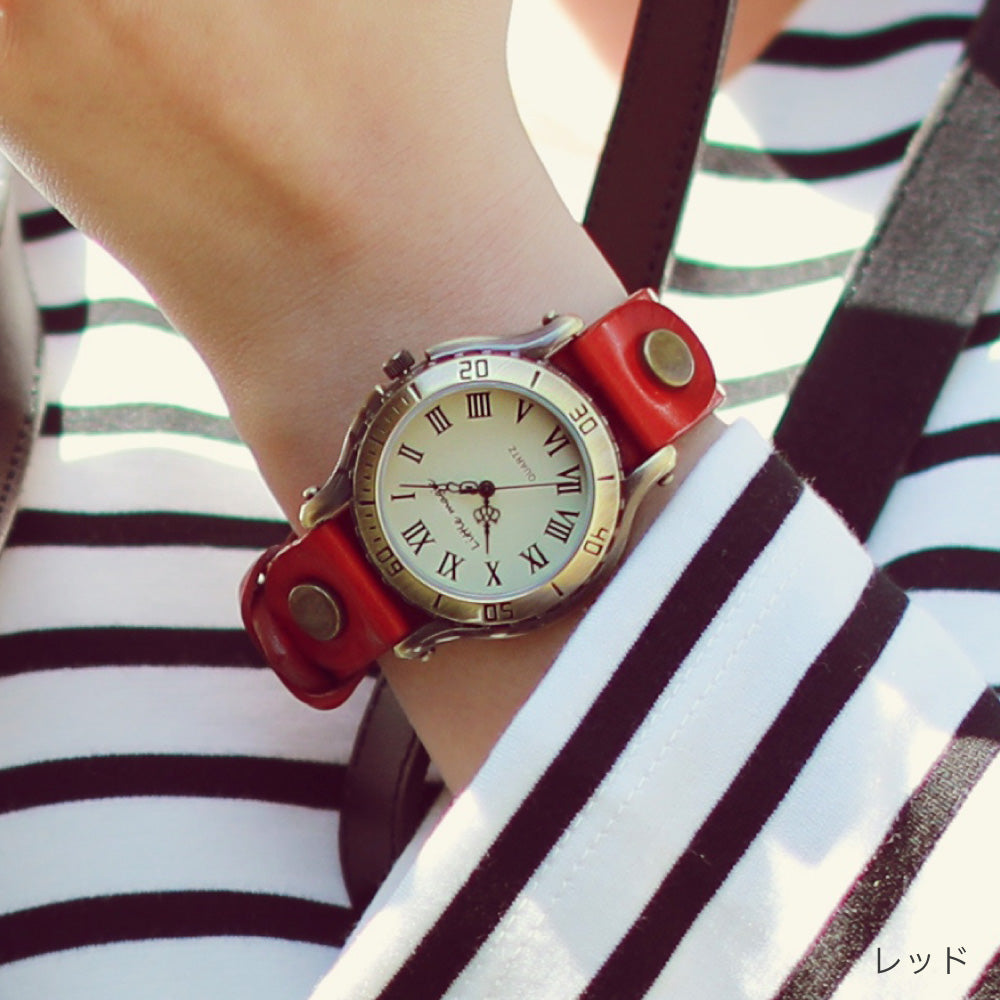 【Littlemagic】 オールドクロック 交換用 ベルト 本革